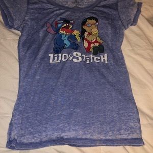 Disney - Lilo & Stitch Blue Acid Wash Tee Shirt